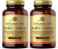 Solgar Vitamin D3 Cholecalciferol 250 MCG 10,000 IU - Helps Maintain Healthy Bones & Teeth - Immune System Support - Non-GMO, Gluten Free, Dairy Free - 120 Servings, 120 Count Pack of 2