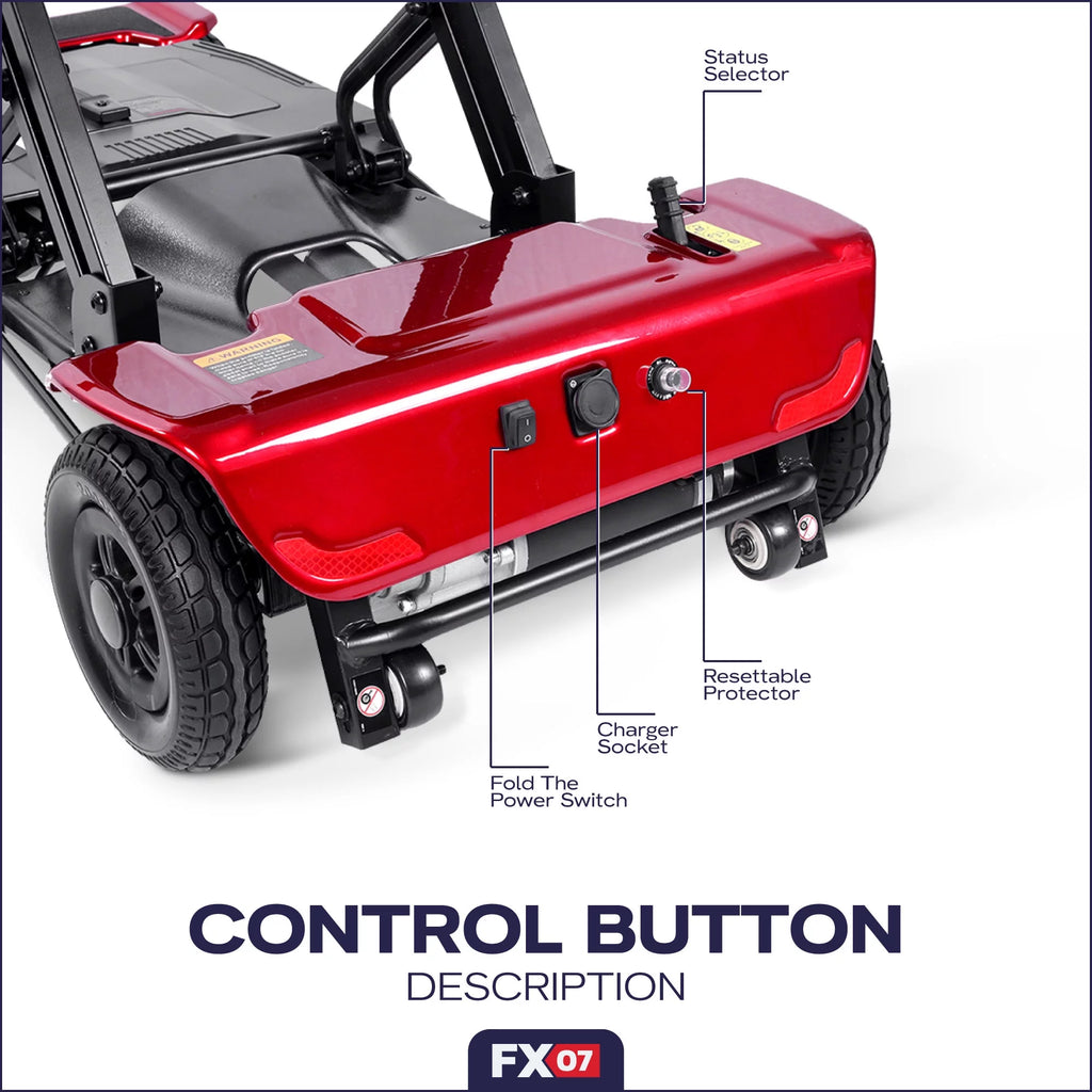 Klano KFX07 Automatic Foldable Mobility Scooter Red V33059