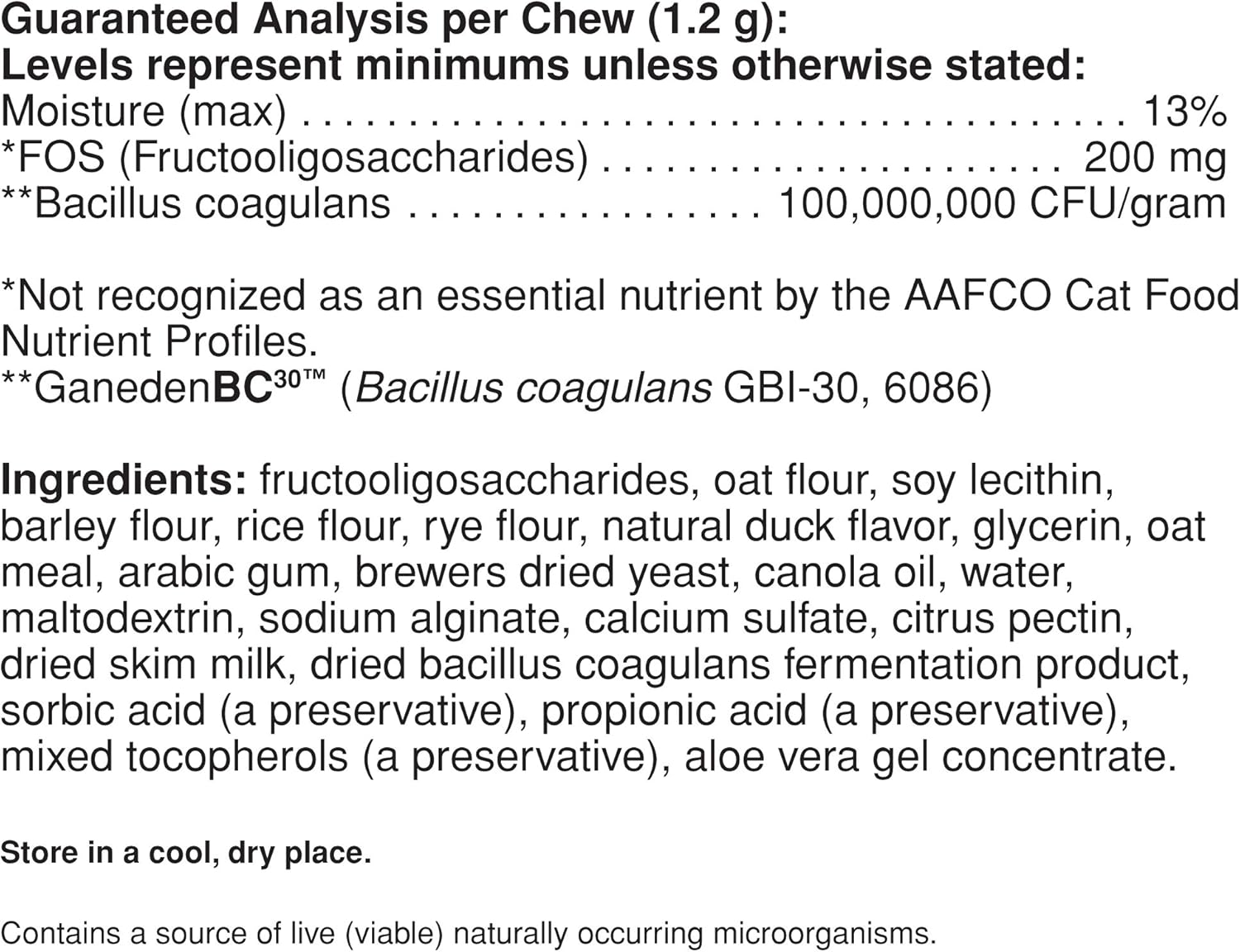 Pet Naturals Daily Probiotic for Cats, 30 Chews Y666