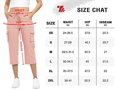 TBMPOY Women's Cargo Capris Quick Dry Hiking Pants S1977