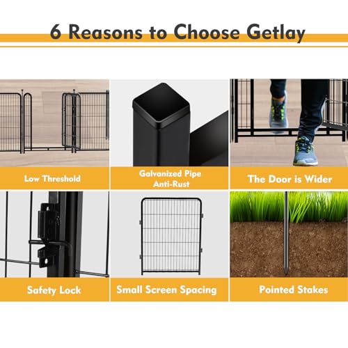 Tall Garden Fence 32in Dog Fence Outdoor for Yard, 12 Panels F8721