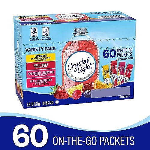 BLUE RIBBON Crystal Light Powdered Drink Mix Variety Pack, 60 Count H5091