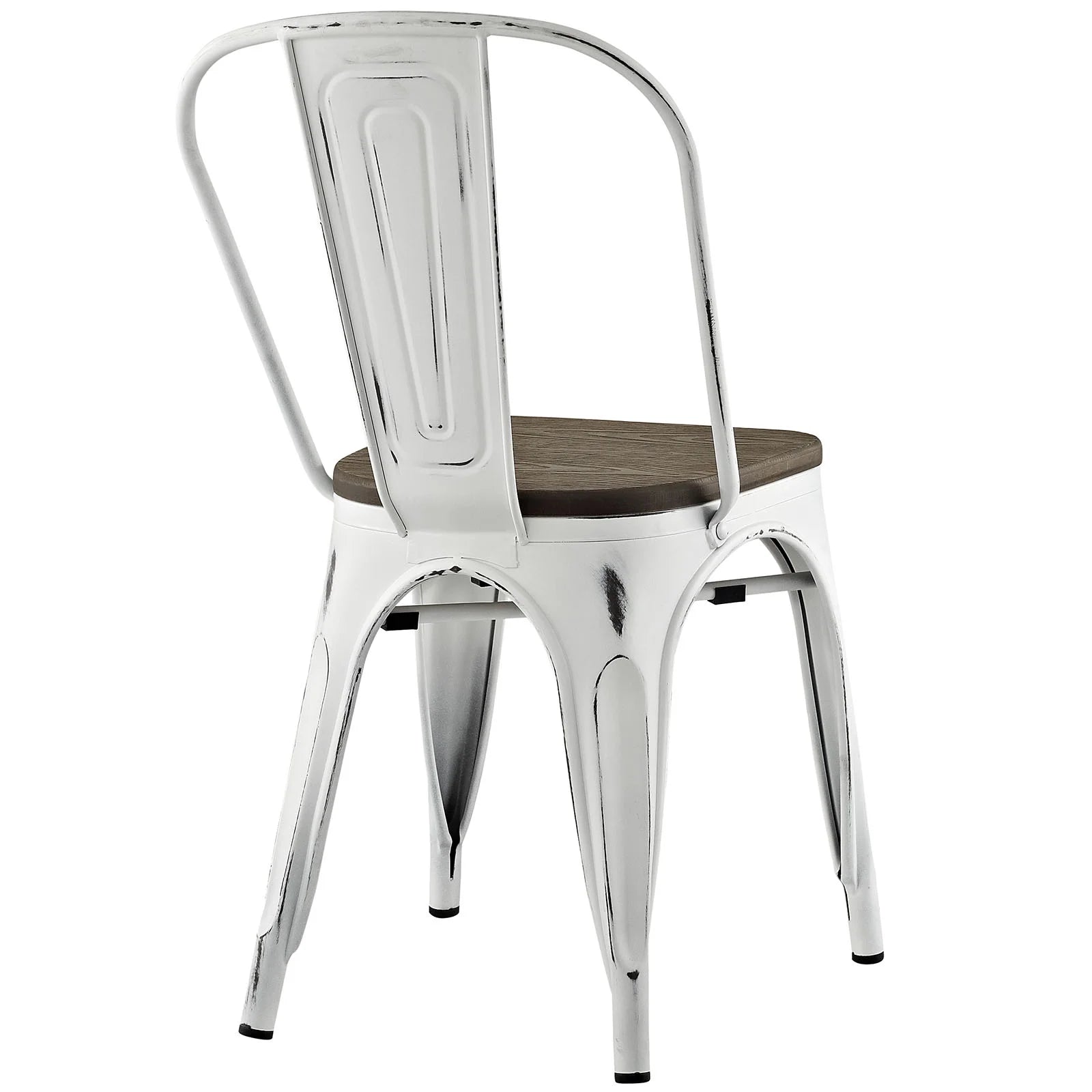 Industrial Vintage Style Dining Chair, White Metal Z977861