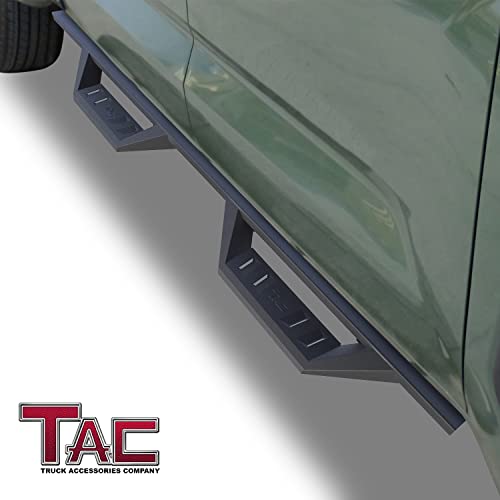 TAC Sidewinder Running Boards for 2022-2024 Toyota Tundra CrewMax, 4" Drop Black Side Steps M634
