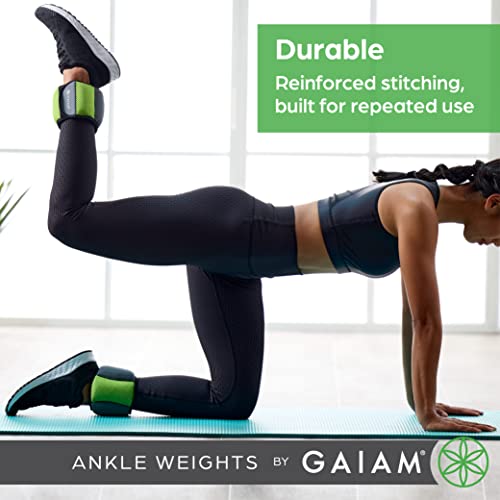 Gaiam Ankle Weights with Adjustable Straps for Walking, Running & Pilates (5lb & 10lb Sets) C9169