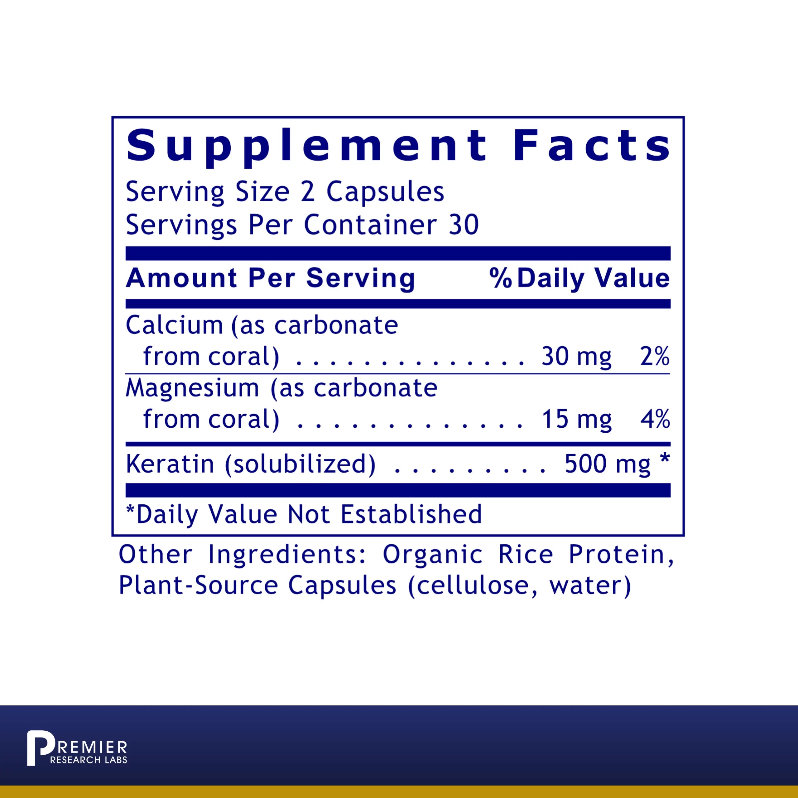 Premier Research Labs DermaVen Calcium Magnesium Keratin Capsules R480