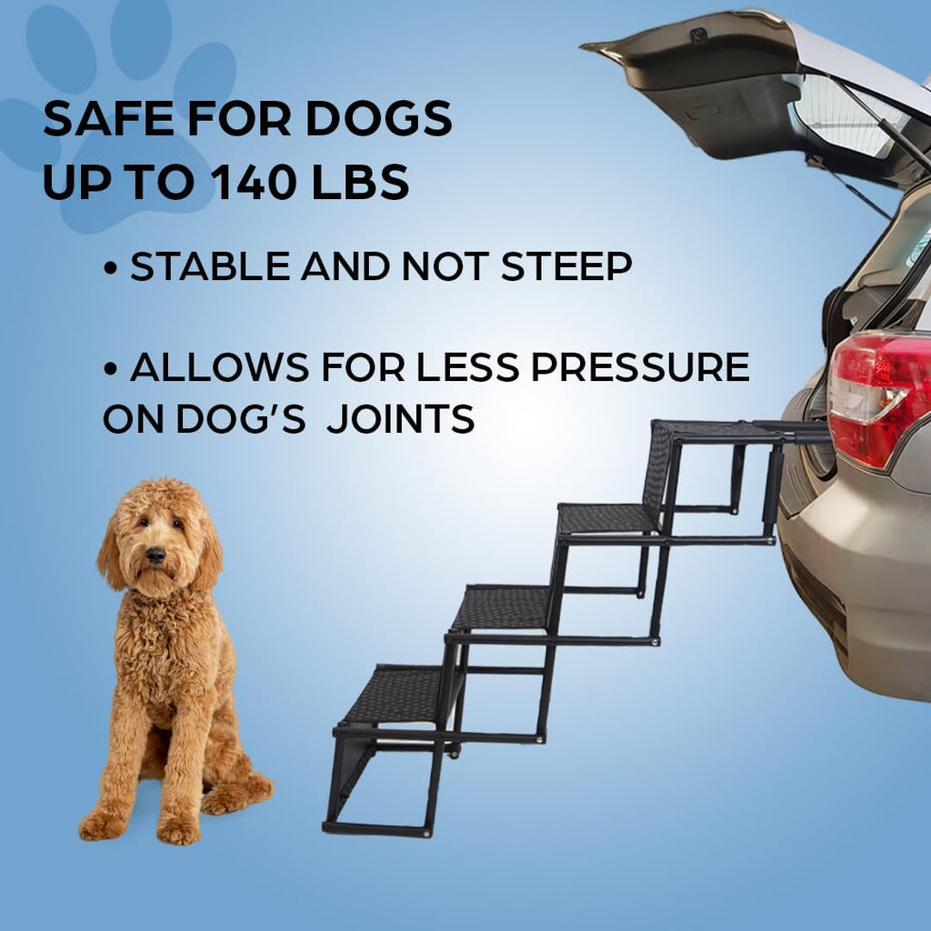 Dog Ramps for Small & Big Dogs, Lightweight Folding Pet Stairs for Truck, SUV, High Bed W97746