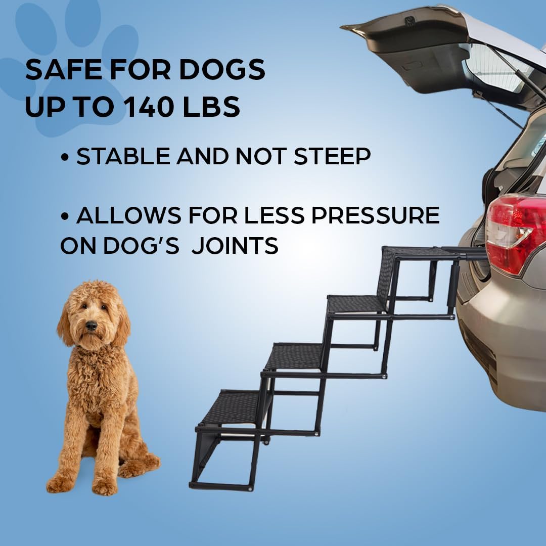 Dog Ramps for Small & Big Dogs, Lightweight Folding Pet Stairs for Truck, SUV, High Bed W97746