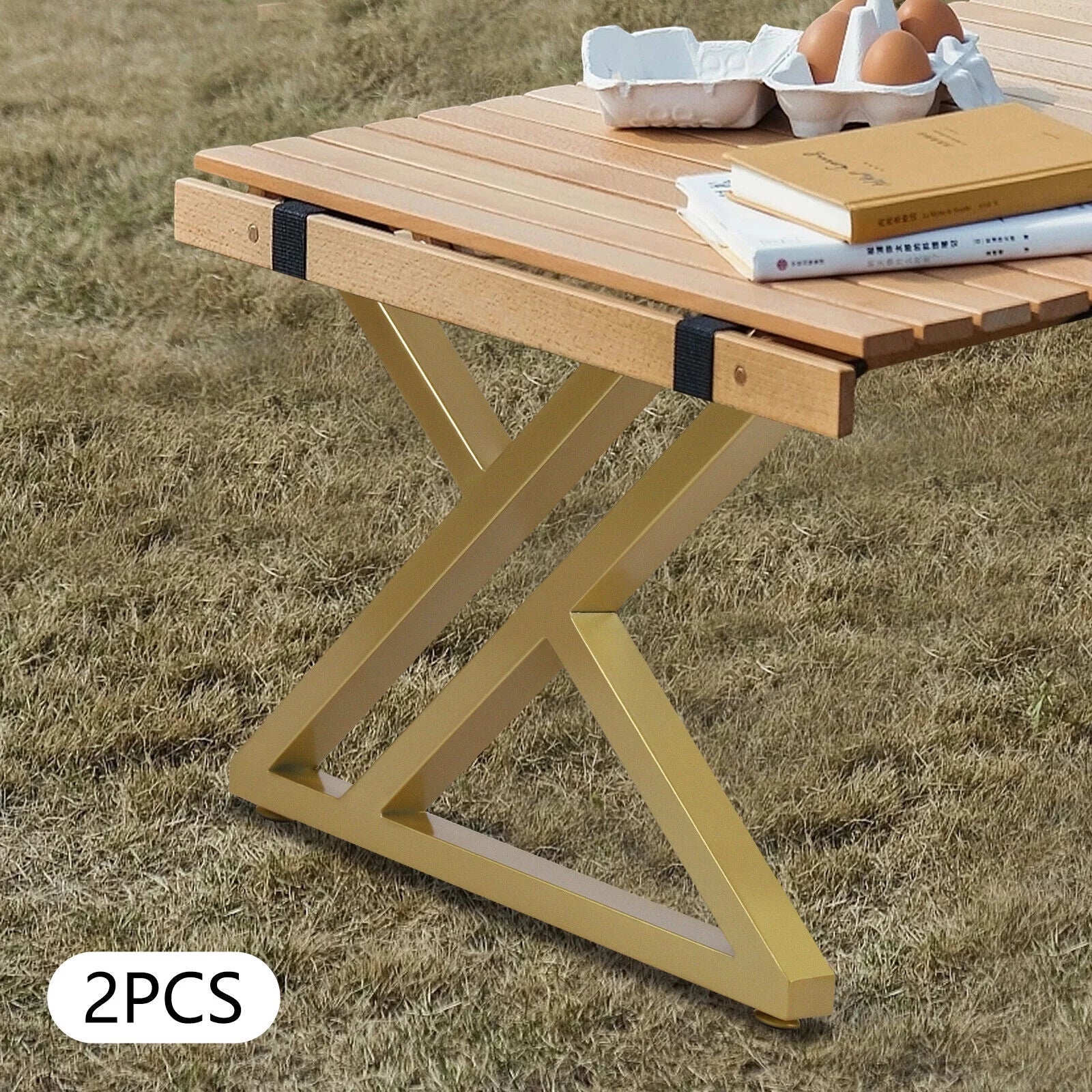 1 Pair 16" Metal Table Legs Heavy Duty Dining Coffee Table Legs Steel Desk Legs Gold