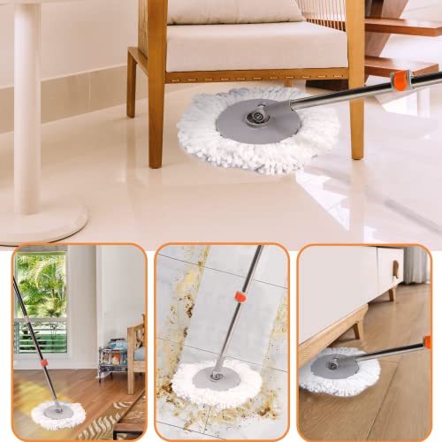 Spin Mop with 4 Reusable Microfiber Heads and Wringer Bucket W553414