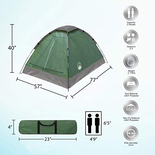 2-Person Dome Tent with Rain Fly and Carrying Bag D783158
