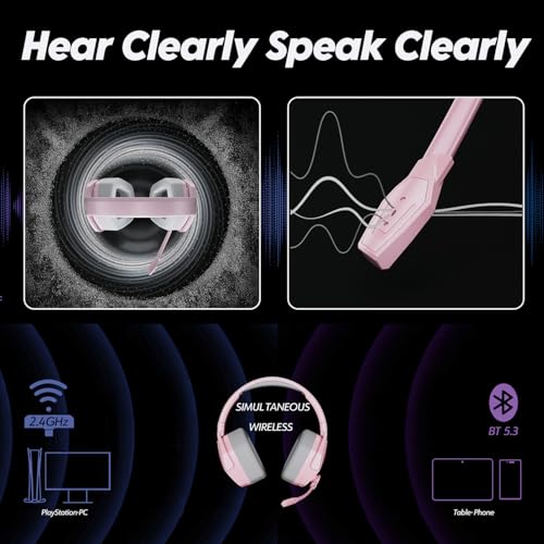 NUBWO G06 Dual Wireless Gaming Headset with Microphone for PS5, PS4, PC O599