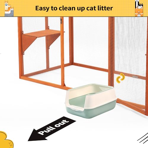 Catio Outdoor Cat Enclosure Weatherproof Wooden Grey Q380854