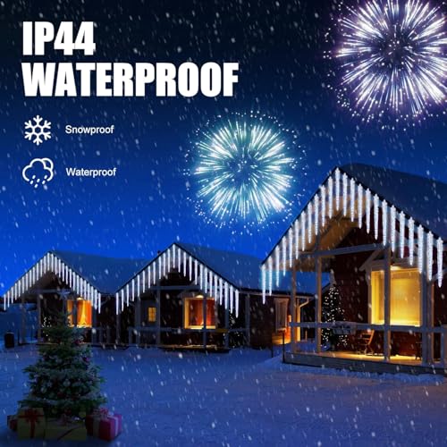Brightown Christmas Meteor Shower Lights Outdoor 30ft 720 LED Waterproof Blue T277924