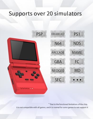 Powkiddy V90S Retro Handheld Console with 3.5" IPS Screen, Foldable Clamshell Design R1724