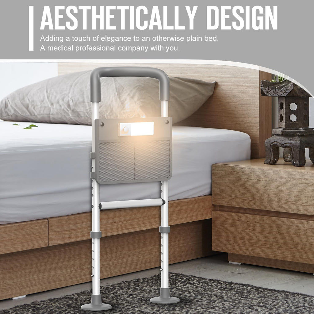 Bed Rails for Elderly Adults with Motion Light & Storage Pouch M579424