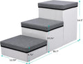 Folding Pet Stairs,3 Steps Foldable Dogs Stair for Small to Medium Dog and Pet, Pet Storage Stepper for High beds Sofa, Holding up to 50 lbs Pet Dog Cat(Grey)
