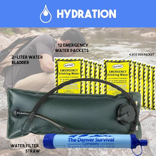 Denver 72 Hour Survival Backpack with Supplies - Bug Out Bag Emergency Kit for 2 Person J77963