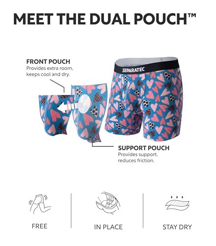 Separatec Men’s Boxer Briefs with Dual Pouch Support, 3 Pack O586