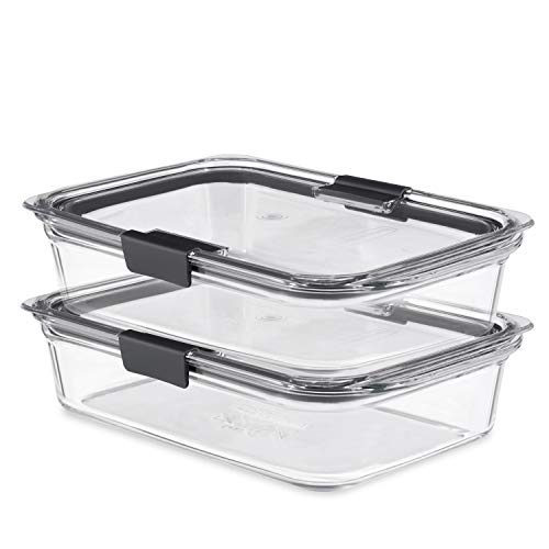 Rubbermaid Brilliance Glass Storage 8-Cup Food Container with Lid (2 Pieces Total)