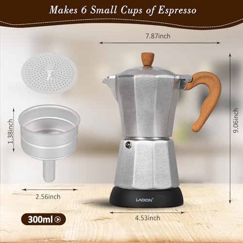 Cuban Coffee Maker 6-Cup Electric Espresso Moka Pot with Detachable Base N992