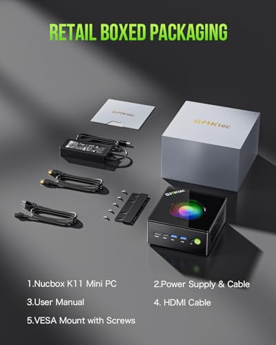 GMKtec M5 Plus Mini PC, AMD Ryzen 7 5825U, 16GB RAM, 512GB SSD, Dual 2.5G LAN M487