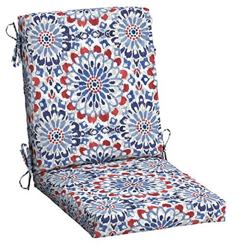 Arden Outdoor Dining Chair Cushion, 20 x 20, Rain-Proof, Peacock Blue Green Texture J4105