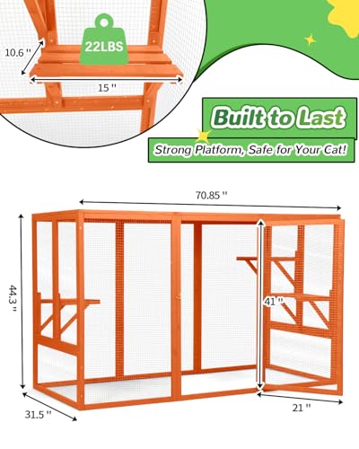 Catio Outdoor Cat Enclosure Weatherproof Wooden Grey Q380854