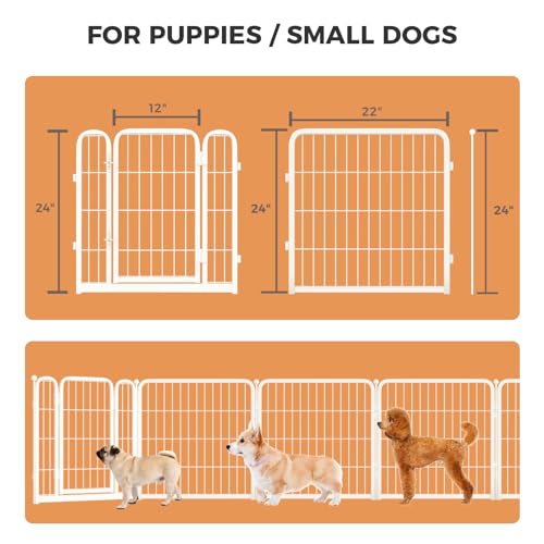 FXW Homeplus Dog Playpen 40" Height for Large Dogs, White M84616