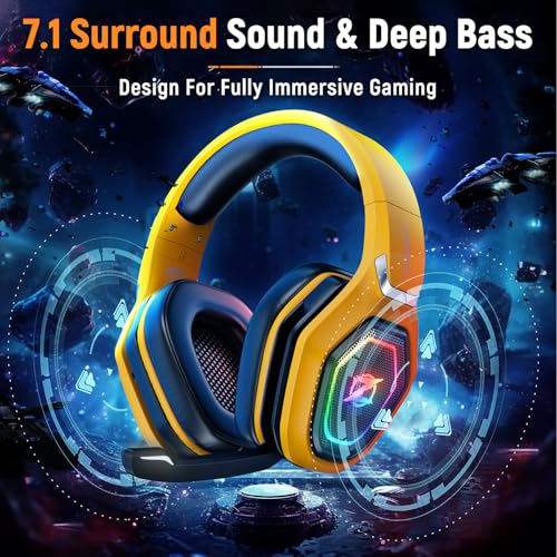 2.4GHz Wireless Gaming Headset for PC PS5 PS4 with Flip Microphone M29946