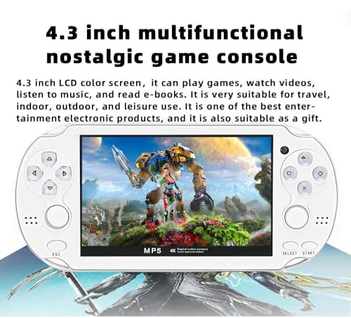 CZT Handheld Game Console 4.3 inch Double Joystick 8GB Retro Video Game Player (Black) S185938