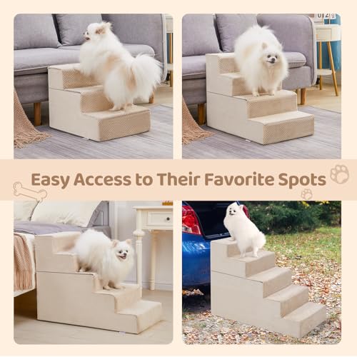 Dog Stairs for High Beds, Non-slip Pet Steps for Small Dogs and Cats, Grey M857