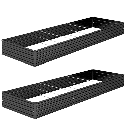 2PCS Galvanized Raised Garden Bed Kit, Metal Planter Box for Outdoor Planting Q36624