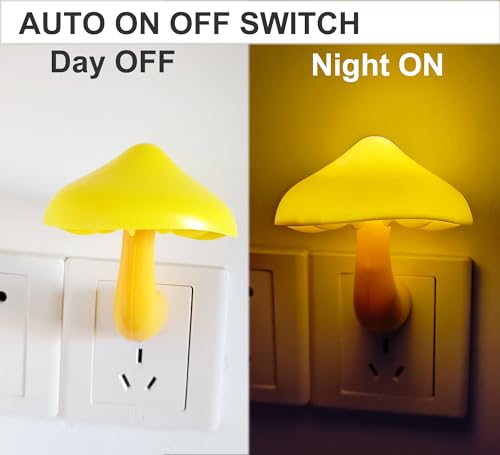 AUSAYE 5Pack Sensor LED Night Light Plug in Mushroom Lamp for Bedroom G797882