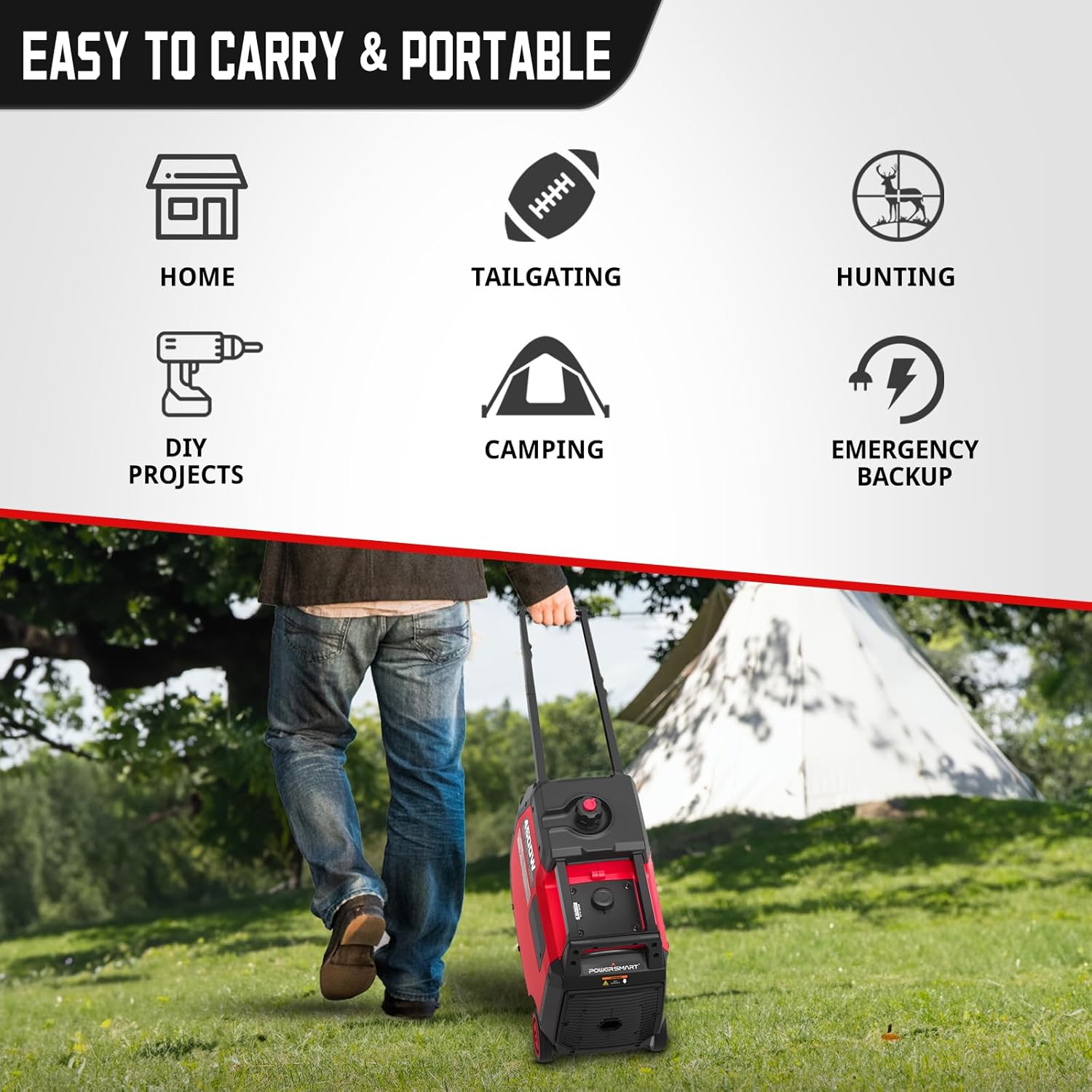 PowerSmart 4500-Watt Portable Inverter Generator with Electric Start C627816
