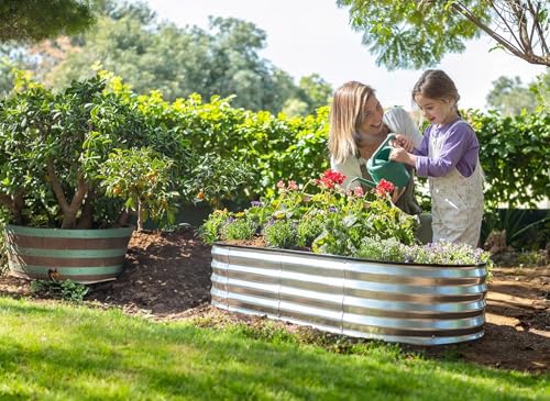 Galvanized Raised Garden Bed 4×2×1 ft Metal Planter Box for Vegetables, Flowers M146044