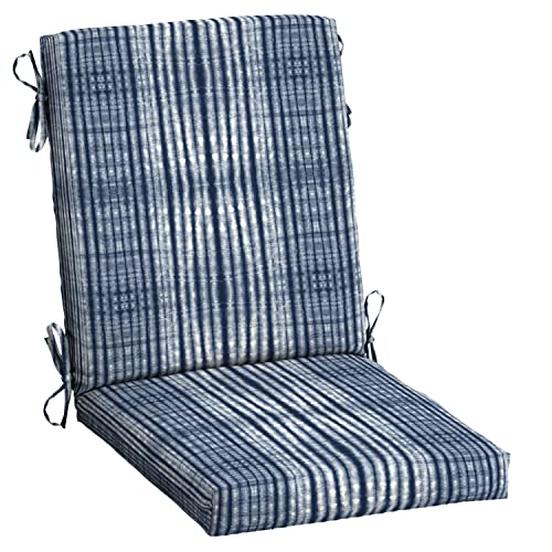 Arden Outdoor Dining Chair Cushion, 20 x 20, Rain-Proof, Peacock Blue Green Texture J4105