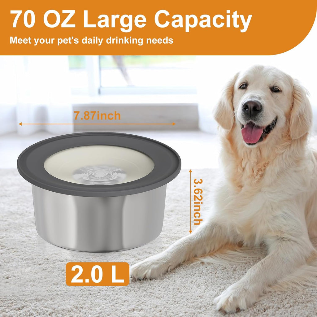 Stainless Steel No Spill Dog Water Bowl, 2L R4595