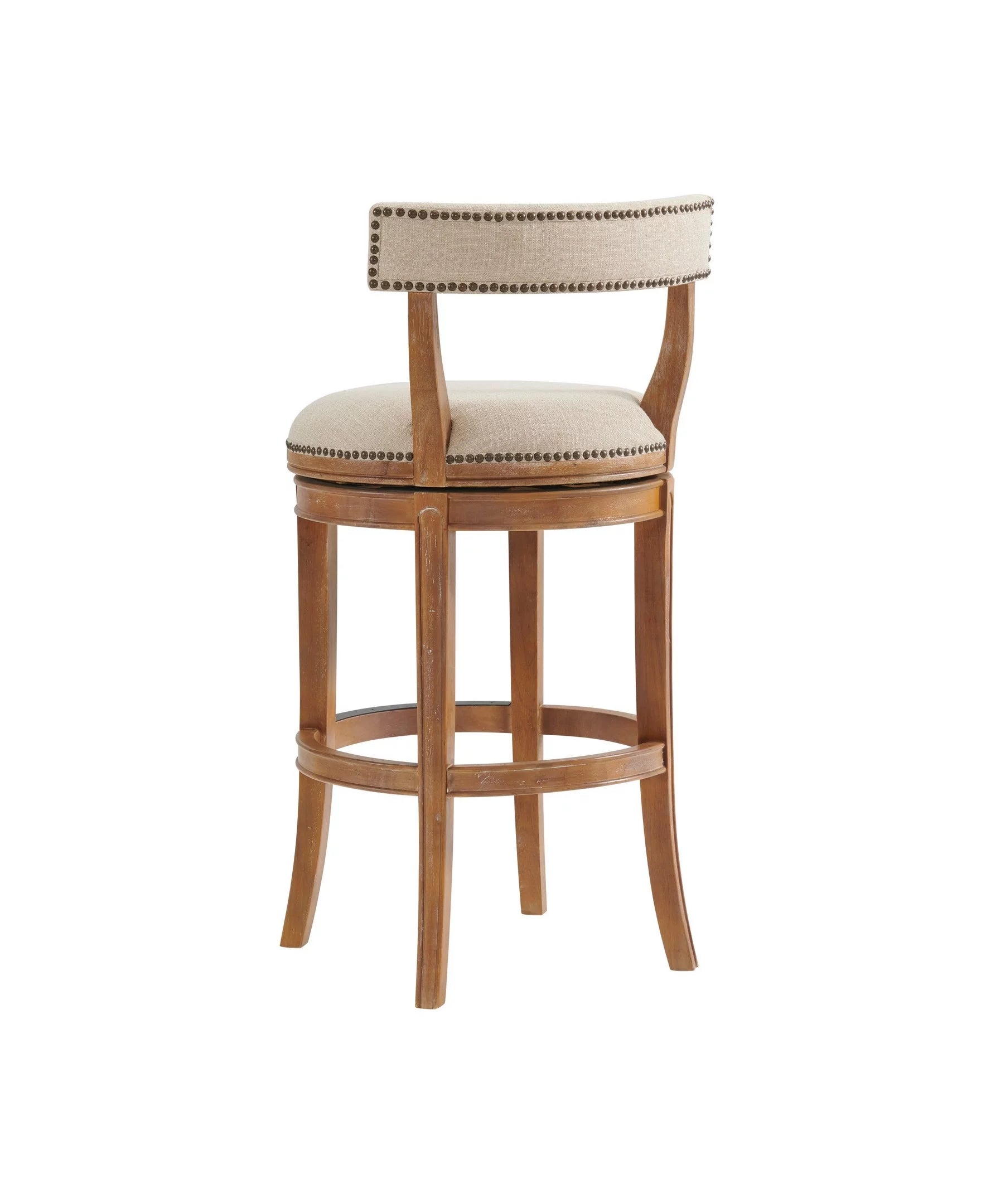Alaterre Furniture Hanover Swivel Low Back Bar Stool, Weathered Brown and Beige B122812