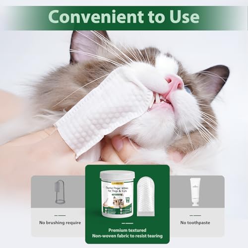 LANBEIDE Pet Teeth Cleaning Wipes for Dogs & Cats, 60 Counts K47012