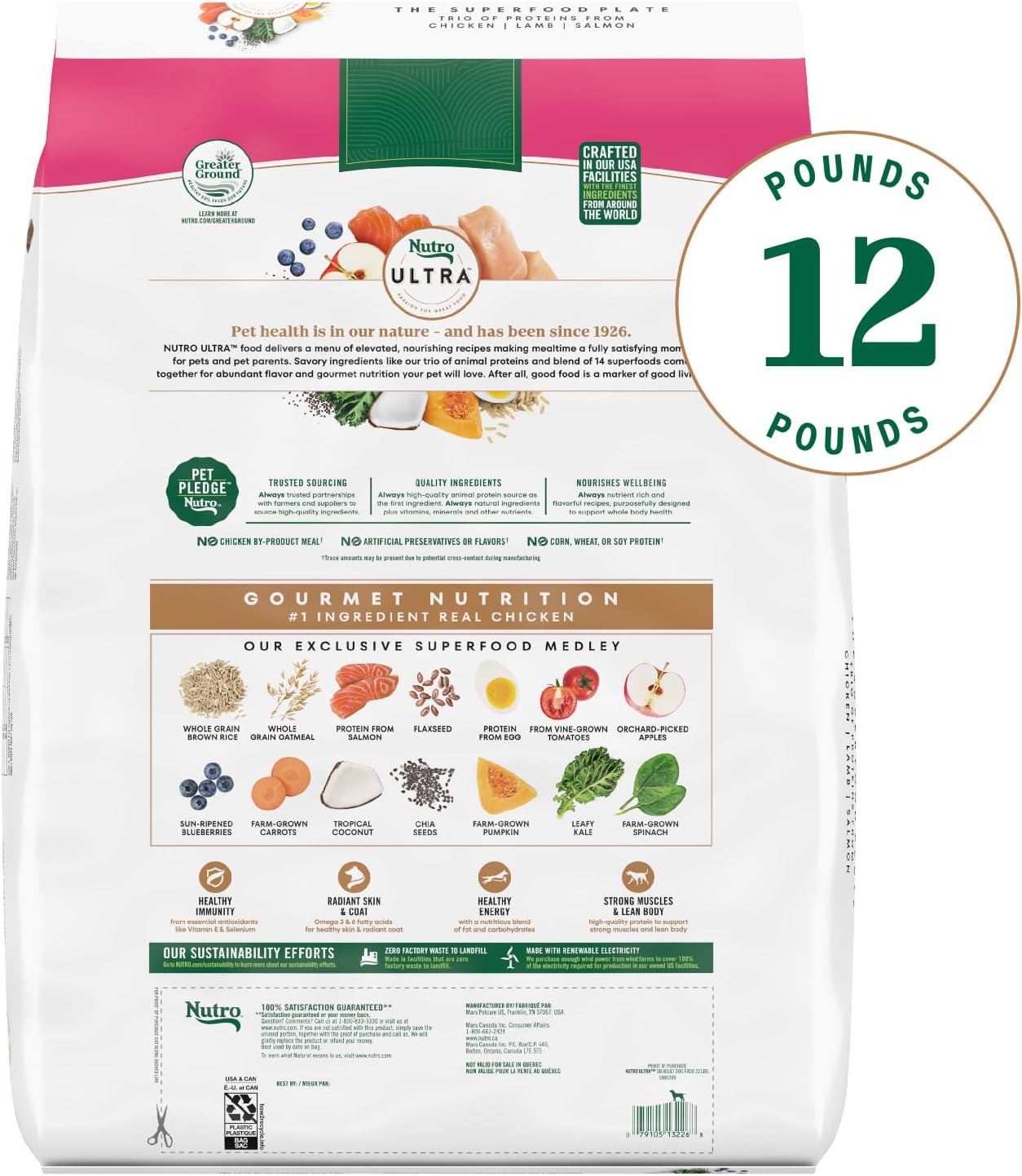 Nutro Ultra Adult Weight Management Small Breed Dry Dog Food, 12 lb. Bag A4909