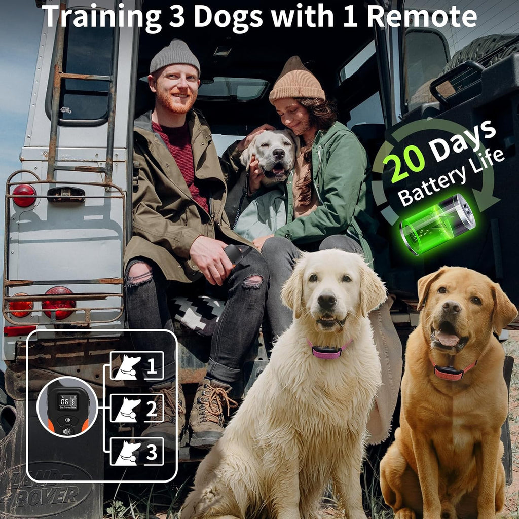 PaiPaitek Dog Training Collar with Remote, Vibrating & Beep, Waterproof Rechargeable J242329