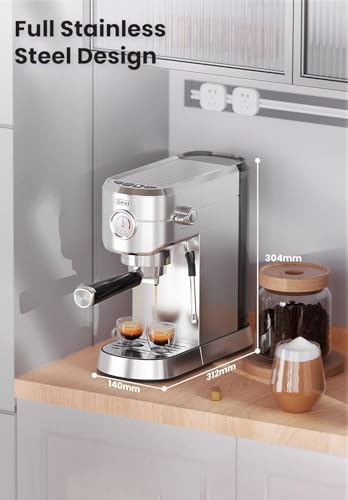 Gevi Espresso Machine 20 Bar with Auto Milk Frother, Stainless Steel D6478