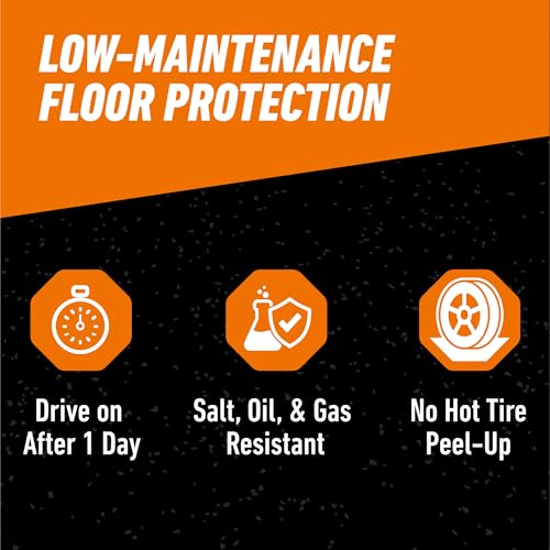 Gorilla Epoxy Garage Floor Coating Kit, 1-Car, High Gloss Gray, 275 sq ft T928
