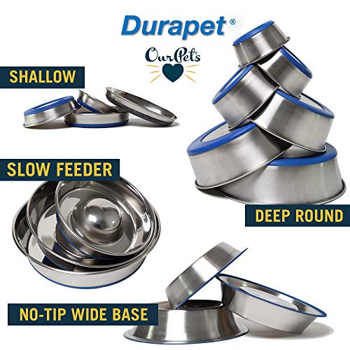 OurPets DuraPet Stainless Steel Dog Bowl, 8 Cup O31142