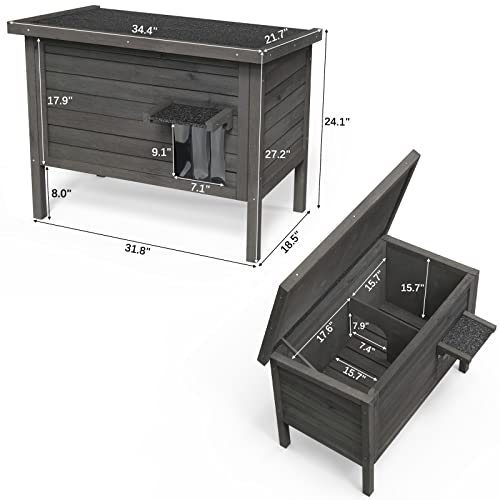 GDLF Outdoor Feral Cat House Heated Cat Shelter with All-Round Insulation Q5137