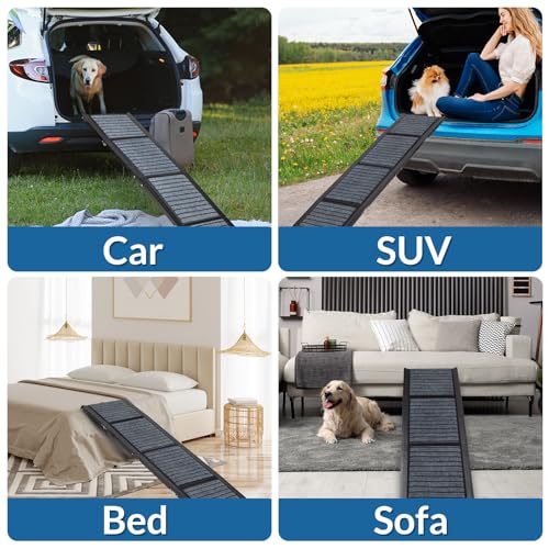 67" Foldable Dog Ramp for Cars, SUVs & Trucks - Non-Slip Surface for Medium Dogs I953112