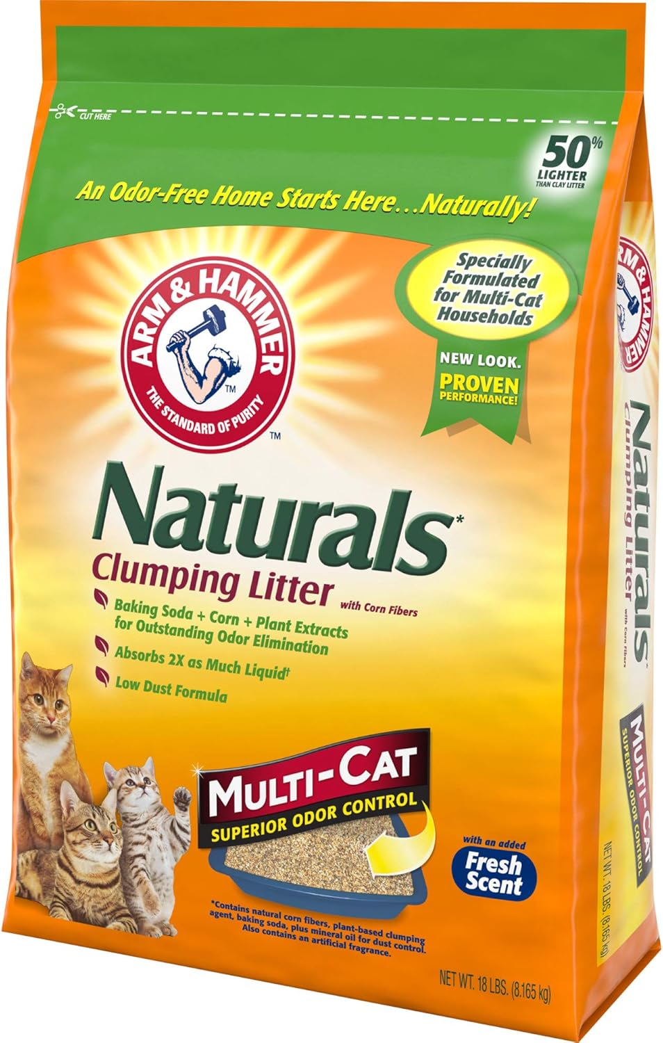 ARM HAMMER Naturals Cat Litter, Multi Cat, 18lb G7843