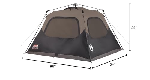 Coleman Instant Tent with 1-Minute Setup, 4/6/8/10 Person, Carry Bag H1828