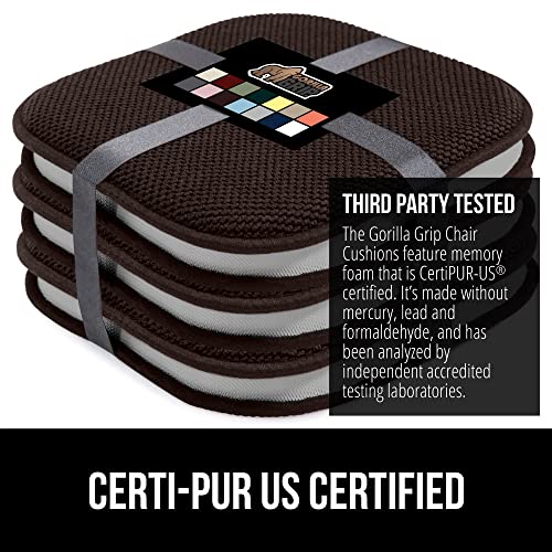 GORILLA GRIP Slip Resistant Chair Cushions, Memory Foam, Set of 2, Beige W525